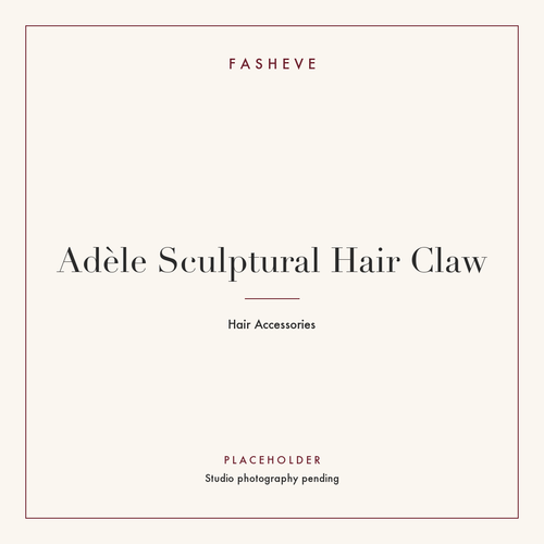 Branded placeholder plate for Adèle Sculptural Hair Claw — studio photography pending
