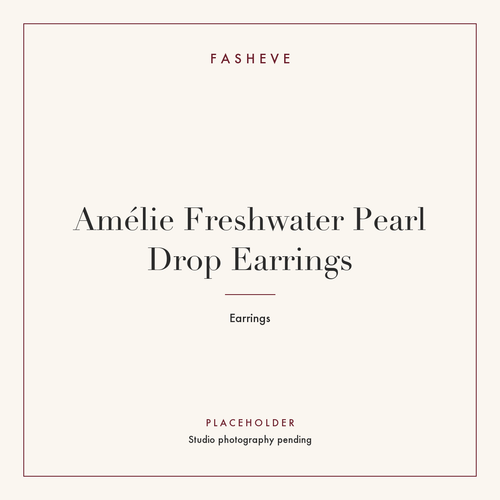 Branded placeholder plate for Amélie Freshwater Pearl Drop Earrings — studio photography pending