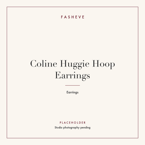 Branded placeholder plate for Coline Huggie Hoop Earrings — studio photography pending