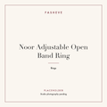 Branded placeholder plate for Noor Adjustable Open Band Ring — studio photography pending
